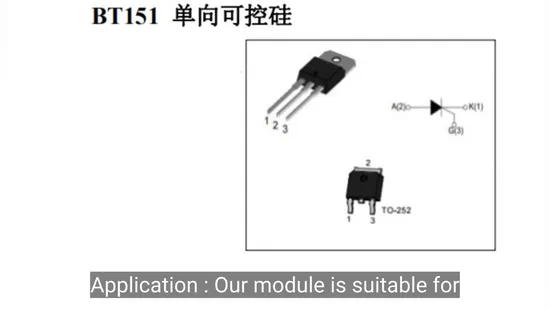 Rectificador controlado de silicio tiristor unidireccional Bt151